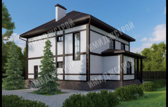 Коттедж с необычным фасадом 220 кв.м.