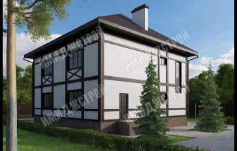 Коттедж с необычным фасадом 220 кв.м.