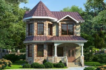 Проект коттеджа с башней на 135 квадратов