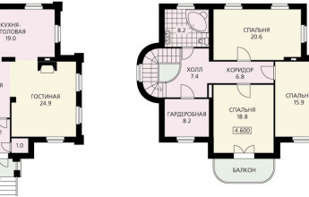 Двухэтажный особняк из газобетона с подвалом