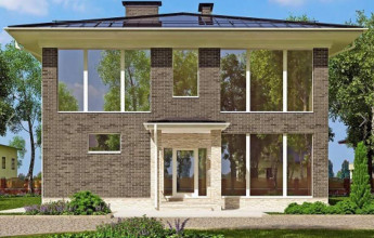 Проект коттеджа с большими окнами