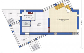 Коттедж с плоской кровлей 205 кв.м.