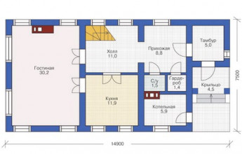 Проект дома для узкого участка  186 кв.м.