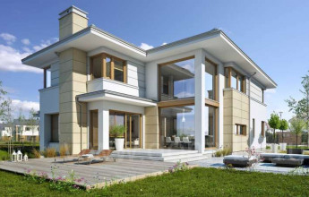 Двухэтажный дом в классическом стиле