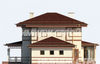 Проект двухэтажного дома из кирпича с гаражом для двух автомобилей