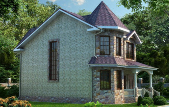 Проект коттеджа с башней на 135 квадратов