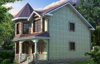 Проект коттеджа с башней на 135 квадратов