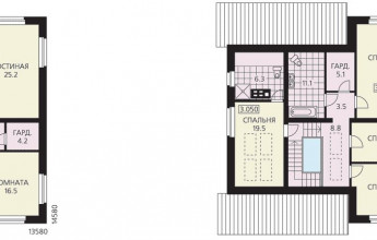 Мансардный шестикомнатный дом с гаражом