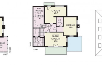 Загородный дом из газобетона с зимним садом