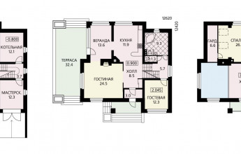 Коттедж с угловой гостиной