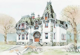 Английский замок и коттедж в одном лице