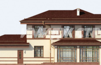 Проект двухэтажного дома из кирпича с гаражом для двух автомобилей