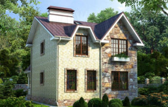 Проект коттеджа с башней на 135 квадратов