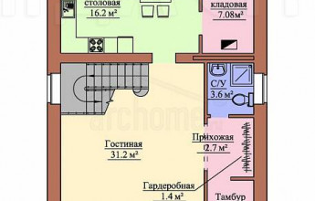 Проект коттеджа с башней на 135 квадратов