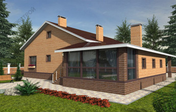 Коттедж с одним этажем 208 кв.м.