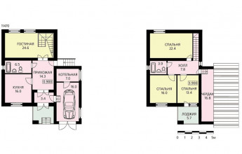 Типовой экономичный дом с резким скатом по кровле