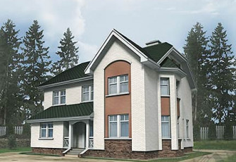 Минидворец с полноценными этажами и мягкой крышой