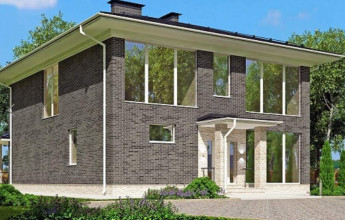 Проект коттеджа с большими окнами