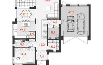 Двухэтажный дом в классическом стиле