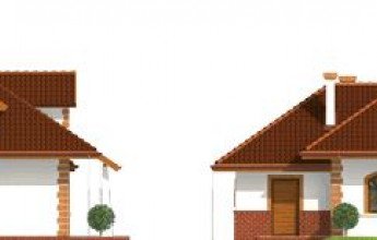 Проект типовой коттедж с круглым окном