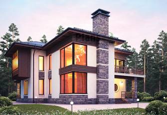 Особняк из кирпича с полными этажами на 210 кв2