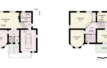 Красивый особняк со встроенным гаражом и террасой