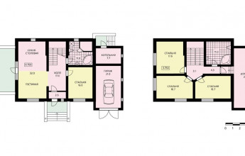 Дом со сложными круглыми элементами в кровле