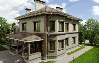 Дом в эклектичном стиле на 464 м2 Огромный дом в эклектичном стиле