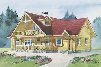 Бревенчатый старый коттедж