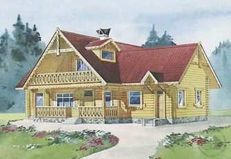 Бревенчатый старый коттедж