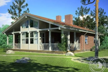 Каркасный дом с террасами