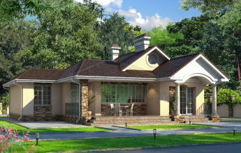 Типовой проект одноэтажного дома на 142 квадрата