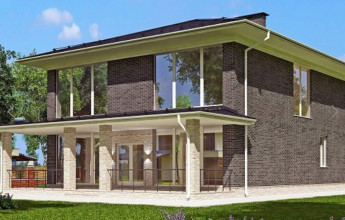 Проект коттеджа с большими окнами