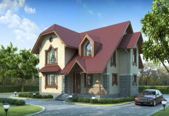 Коттедж со сложной кровлей 198 кв.м.