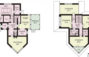 Стильный деревянный коттедж «с мачтой»