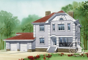 Особняк из пенобетона в стиле классической архитектуры