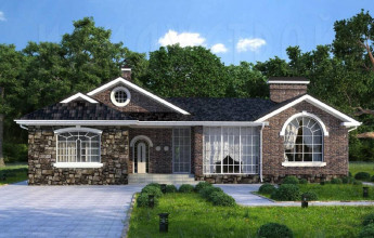 Красивый одноэтажный дом на 282 квадрата