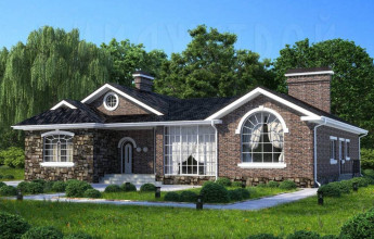 Красивый одноэтажный дом на 282 квадрата