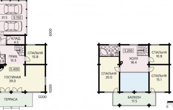Деревянный дом с большим гаражом