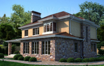 Двухэтажный коттедж с двумя гаражами  254 квадратов