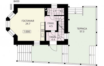 Дом-флигель с эркером