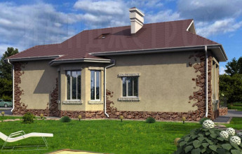 Одноэтажный дом с двумя гаражами на 263 квадрата