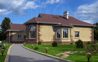 Одноэтажный дом с двумя гаражами на 263 квадрата