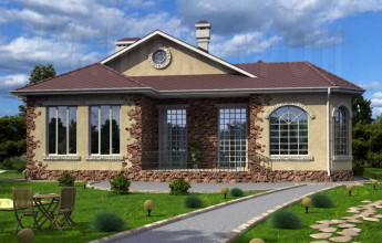 Одноэтажный дом с двумя гаражами на 263 квадрата