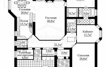 Одноэтажный дом с двумя гаражами на 263 квадрата