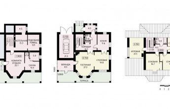 Коттедж для участка с небольшим перепадом рельефа