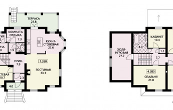 Коттедж с внутренним гаражом и террасой 250 кв. м.