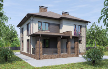 Дом на два этажа с небольшим балконом 172 кв.м.