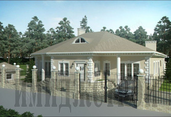 Одноэтажный дом с бассейном 258 кв.м.