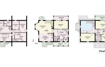 Трехэтажный построенный коттедж